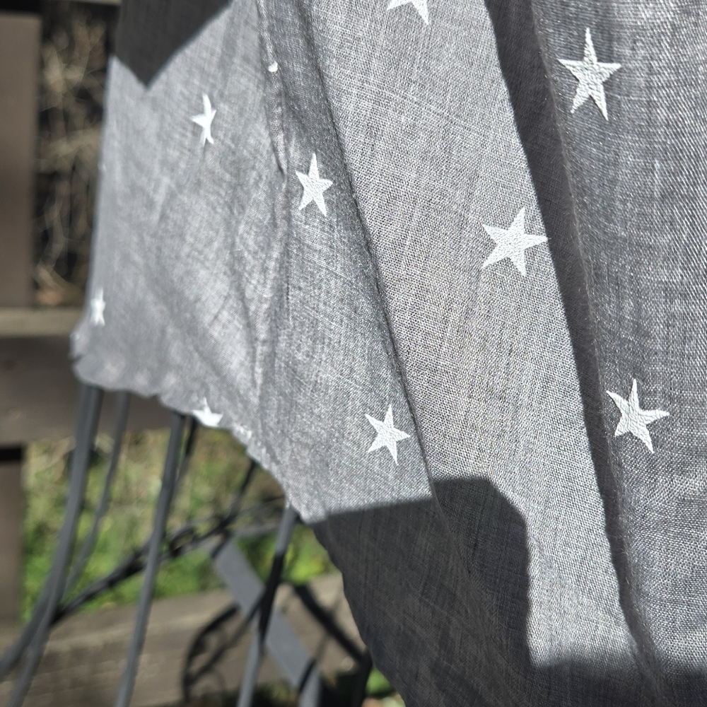 Unbranded womens Gray Star Pattern Blouse szM - Picture 5 of 5